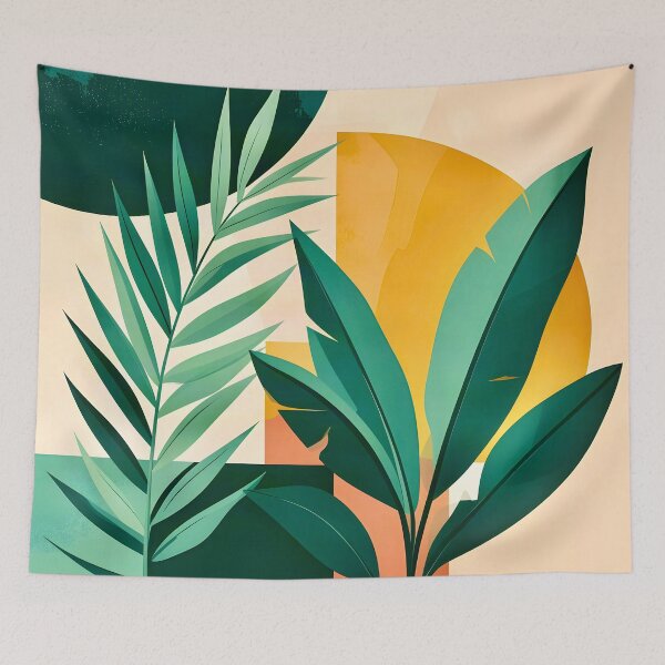 Item preview, Geometric Tropical Leaves designed and sold by Vicky Brago-Mitchell®.