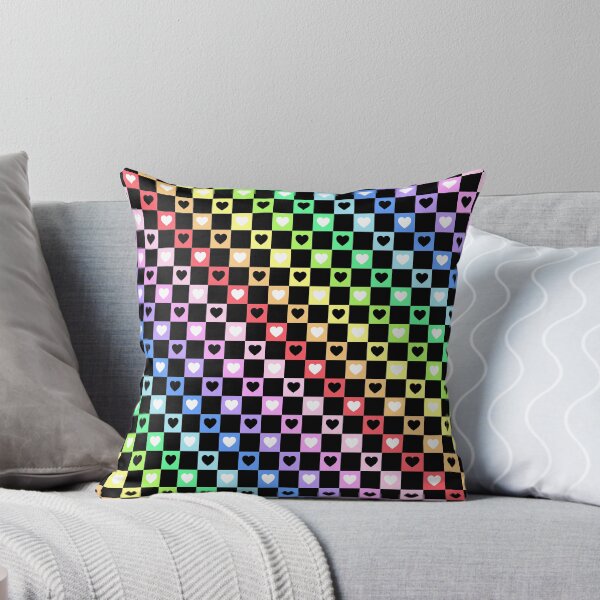Item preview, Scenecore Rainbow Check With Hearts designed and sold by LittleLinenKitten.