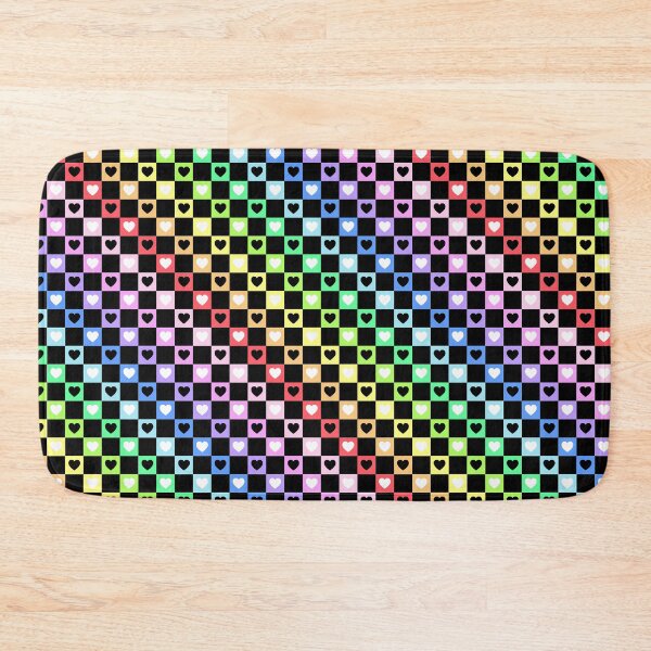 Item preview, Scenecore Rainbow Check With Hearts designed and sold by LittleLinenKitten.