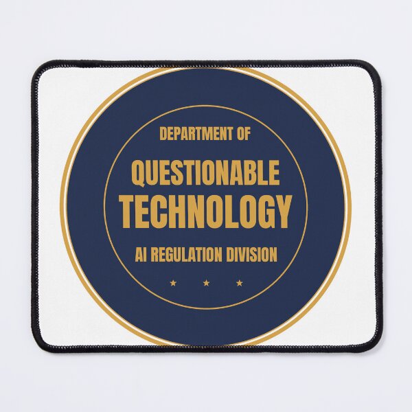 Item preview, Dept of Questionable Technology AI Shirt Dark designed and sold by BerkleyCo.