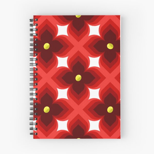 Item preview, Red & Black Floral Seamless Pattern Hand Drawn Geometric Flower Design designed and sold by martinspixs.