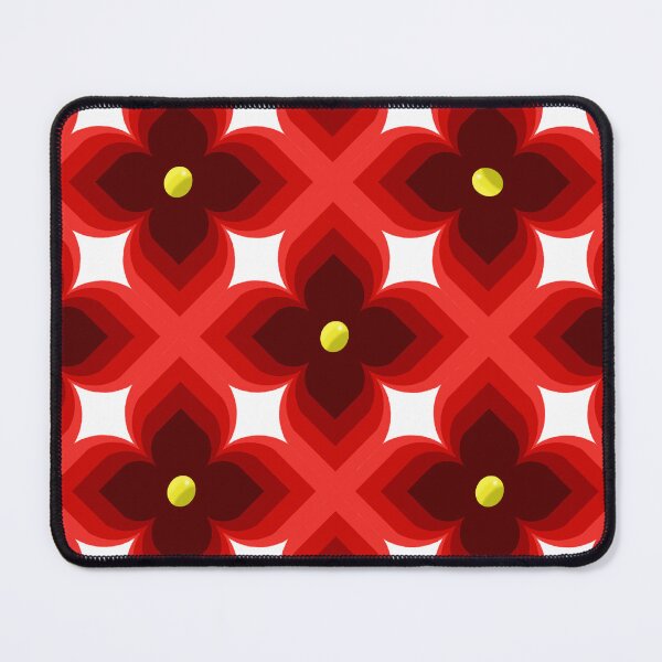 Item preview, Red & Black Floral Seamless Pattern Hand Drawn Geometric Flower Design designed and sold by martinspixs.
