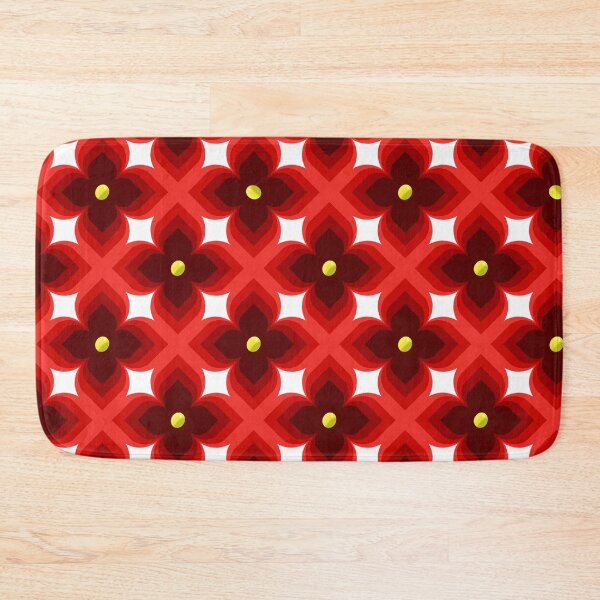 Item preview, Red & Black Floral Seamless Pattern Hand Drawn Geometric Flower Design designed and sold by martinspixs.