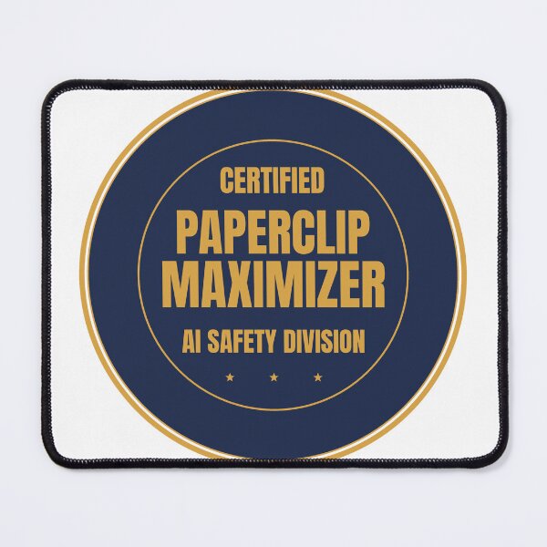 Item preview, Certified Paperclip Maximizer AI Safety Shirt Dark designed and sold by BerkleyCo.