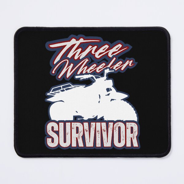 Item preview, Three Wheeler Survivor — Retro ATV Silhouette Distressed Red White and Blue Off‑Road Rider Graphic designed and sold by GFamilyC.