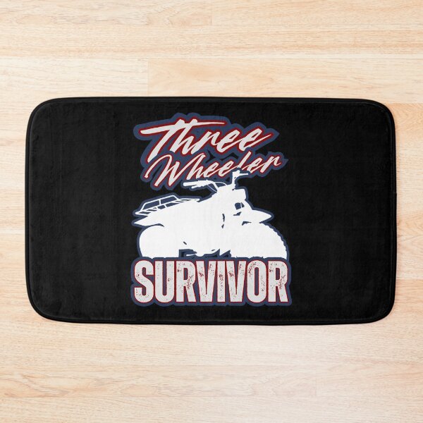 Item preview, Three Wheeler Survivor — Retro ATV Silhouette Distressed Red White and Blue Off‑Road Rider Graphic designed and sold by GFamilyC.