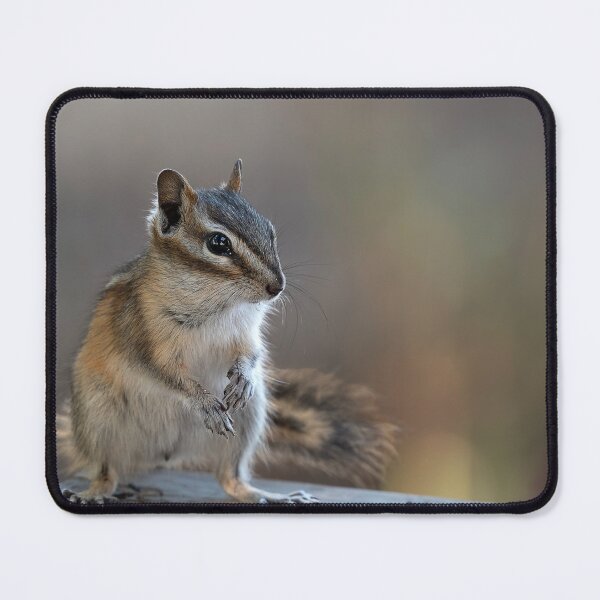Item preview, Chipmunk on wooden table with bokeh designed and sold by lisavonbiela.