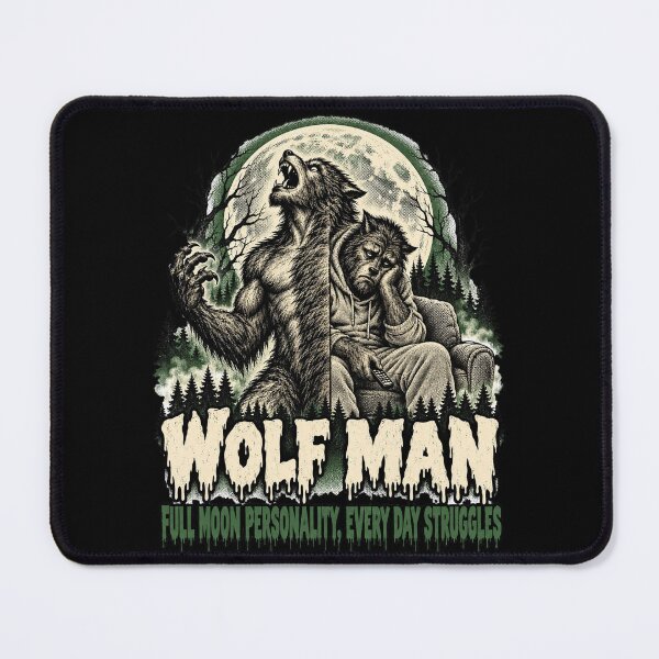 Item preview, Wolf Man Full Moon Personality Every Day Struggles designed and sold by CerealBoxInk.