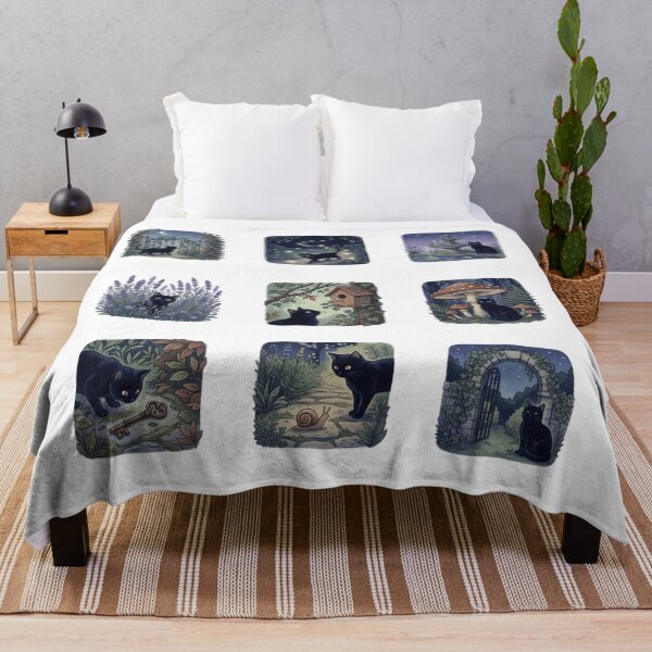Item preview, Secret Garden Black Cat Magical Midnight Nature Art designed and sold by mood-draftsman.
