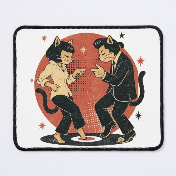 Item preview, Pulp Twist Cats — Rockabilly Retro Vinyl designed and sold by Nacho Average Designs.