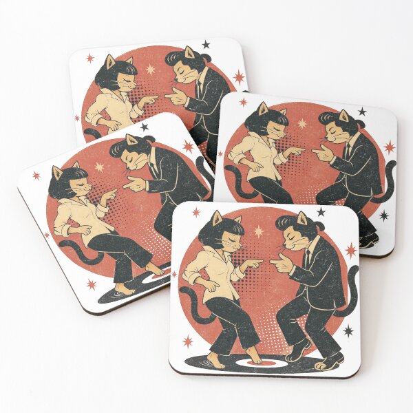 Item preview, Pulp Twist Cats — Rockabilly Retro Vinyl designed and sold by Nacho Average Designs.