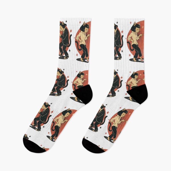 Item preview, Pulp Twist Cats — Rockabilly Retro Vinyl designed and sold by Nacho Average Designs.