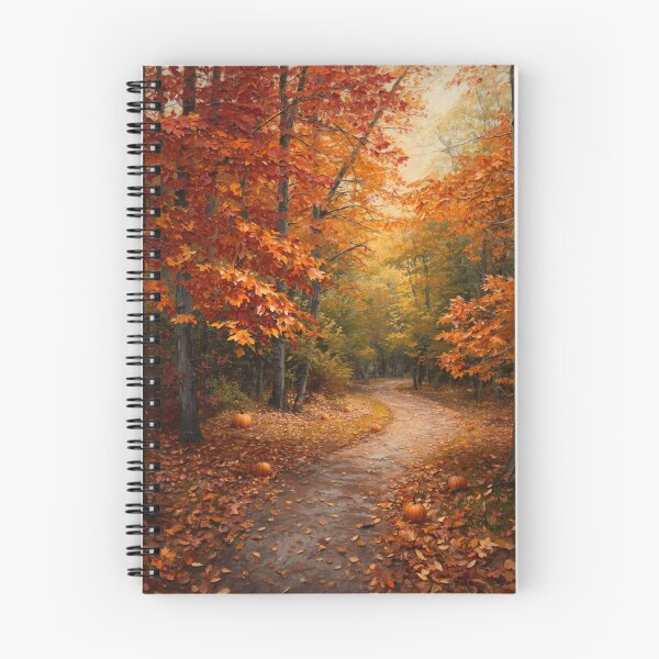 Item preview, Cozy Autumn Forest Pathway Oil Painting  designed and sold by NinaVibeStudio.