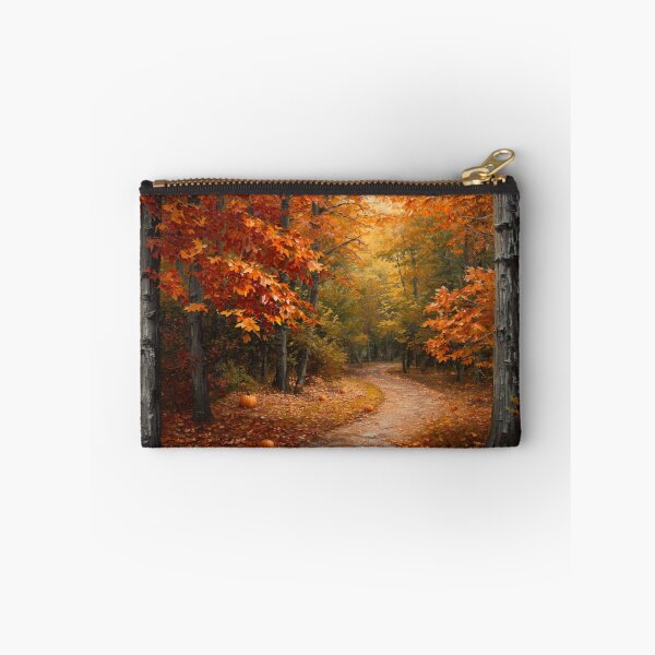 Item preview, Cozy Autumn Forest Pathway Oil Painting  designed and sold by NinaVibeStudio.