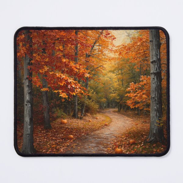 Item preview, Cozy Autumn Forest Pathway Oil Painting  designed and sold by NinaVibeStudio.