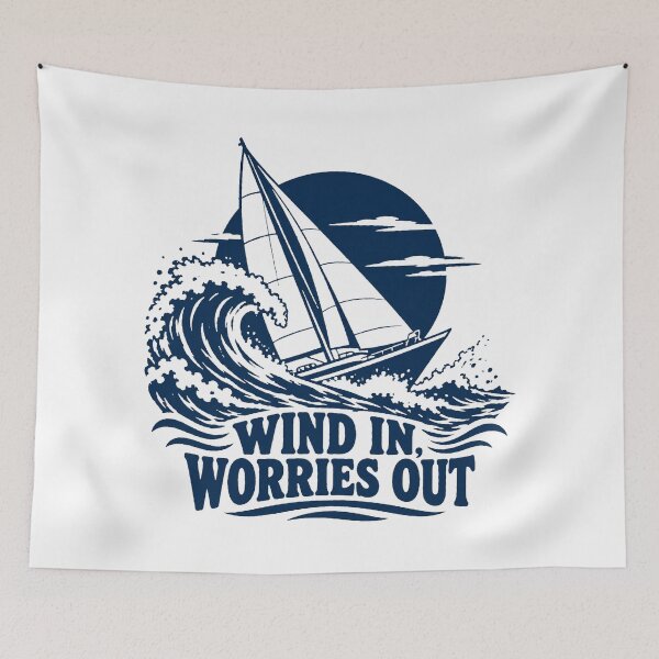 Item preview, Vintage Sailboat Riding a Curling Wave designed and sold by ODDLUME CLUB.