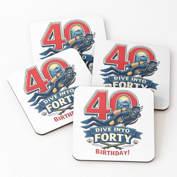 Item preview, scuba 40th birthday designed and sold by Thanineemedia.