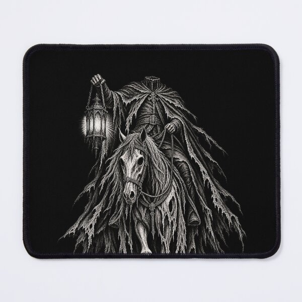 Item preview, The Headless Rider Dark Horror Scratchboard Art designed and sold by Ashen Threads Studio.
