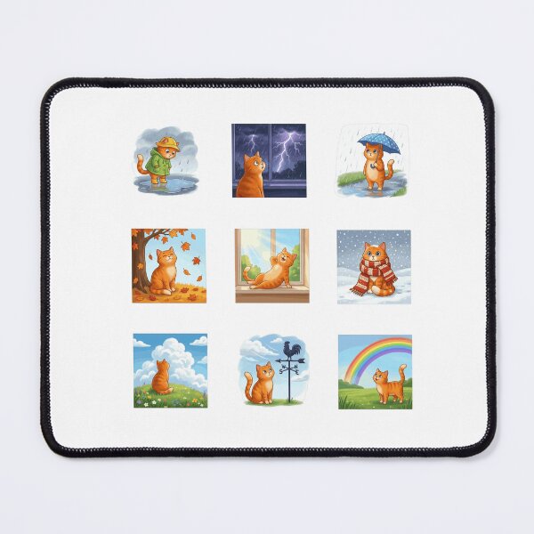 Item preview, Orange Tabby Cat Weather Forecast Cute Sticker Art designed and sold by mood-draftsman.