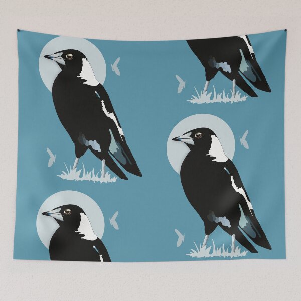 Item preview, Yin Yang Australian Magpie Heart Feathers designed and sold by Karin Taylor.