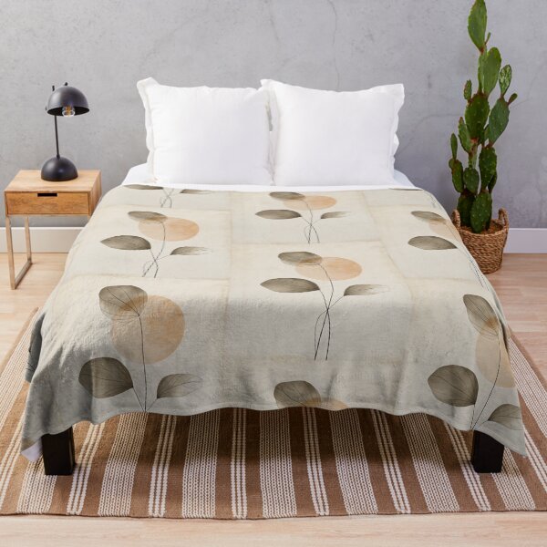 Item preview, Wabi sabi and japandi inspired abstract green leaves of autumn designed and sold by filigreedigital.