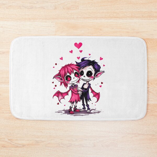 Item preview, Cute Chibi Skeleton Vampire Couple - Emo Gothic Love Art designed and sold by ERODED SELF.