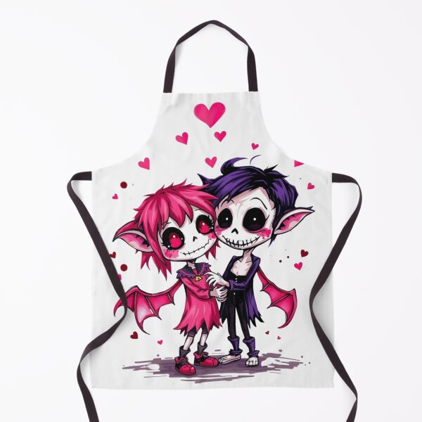 Item preview, Cute Chibi Skeleton Vampire Couple - Emo Gothic Love Art designed and sold by ERODED SELF.
