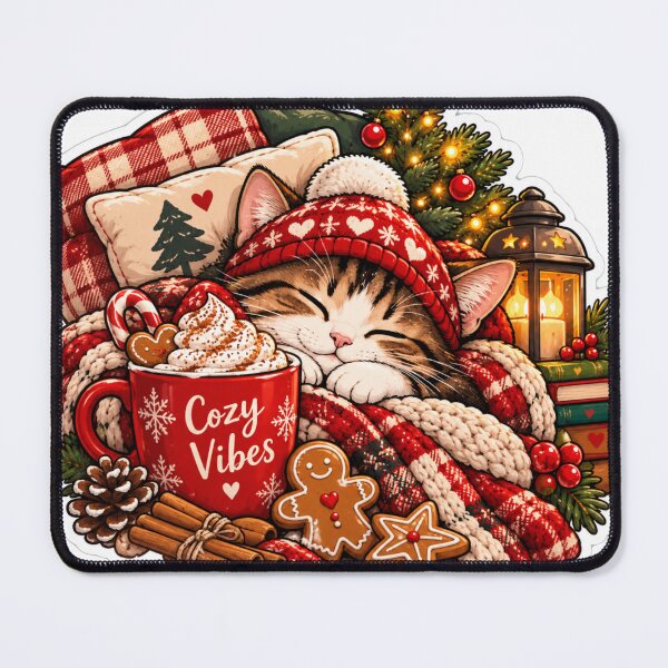 Item preview, Cozy Christmas Cat Winter Vibes designed and sold by Mystic Wild Studio.