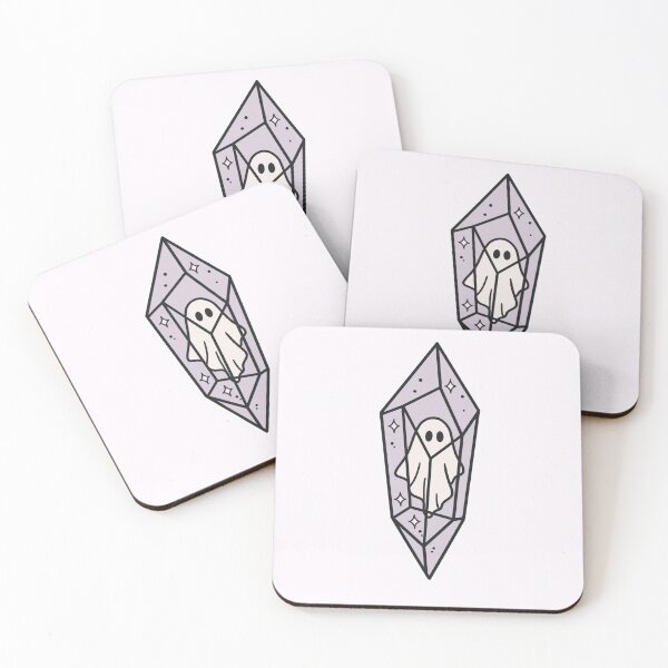 Item preview, Cute Pastel Ghost in Amethyst Crystal - Halloween Aesthetic designed and sold by Dusk Daisy Art.
