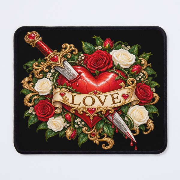 Item preview, Fantasy Love Heart – Sword and Roses designed and sold by TroviTutto.