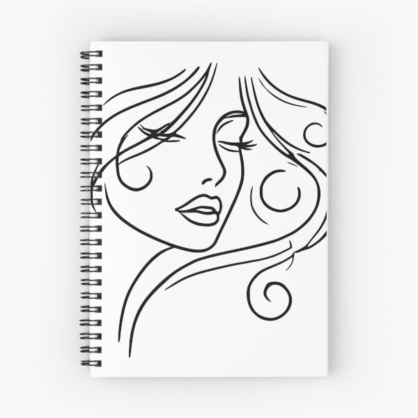 Item preview, Dreamy Girl Face Minimalist Art Black White 2 Shapes Mania designed and sold by Shapes-Mania.