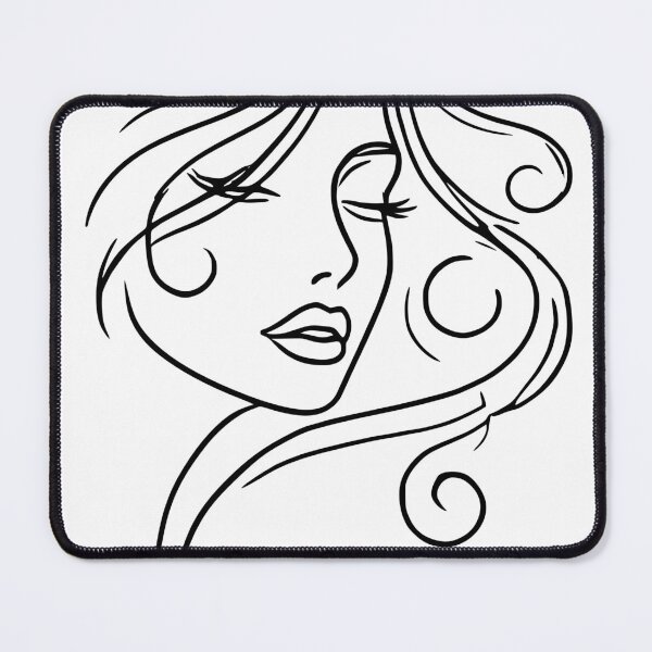 Item preview, Dreamy Girl Face Minimalist Art Black White 2 Shapes Mania designed and sold by Shapes-Mania.