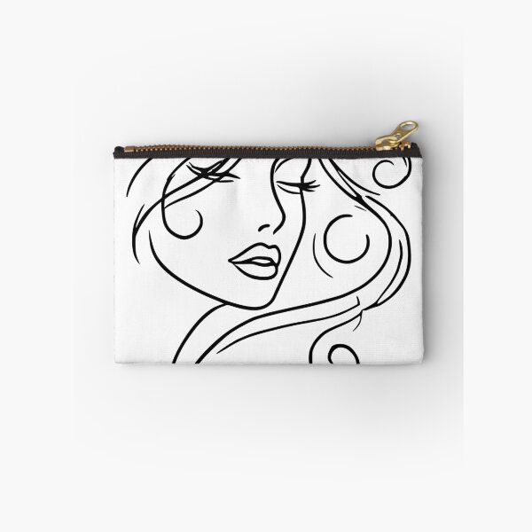 Item preview, Dreamy Girl Face Minimalist Art Black White 2 Shapes Mania designed and sold by Shapes-Mania.