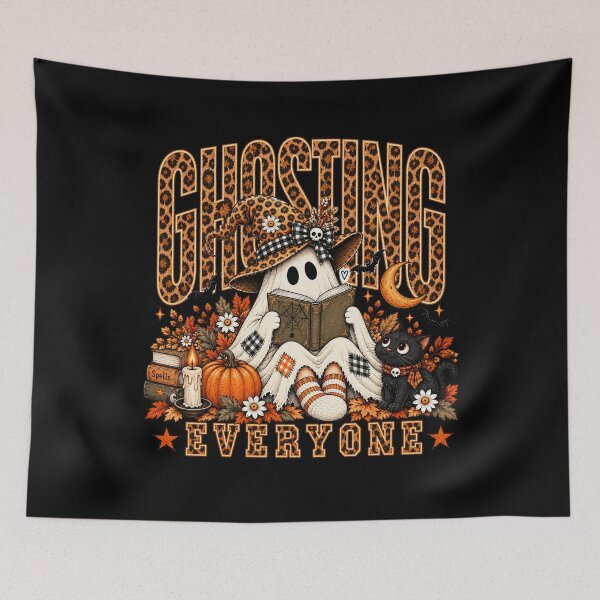 Item preview, Ghosting Everyone Witchy Bookish Ghost Halloween Art designed and sold by AmiGraph.