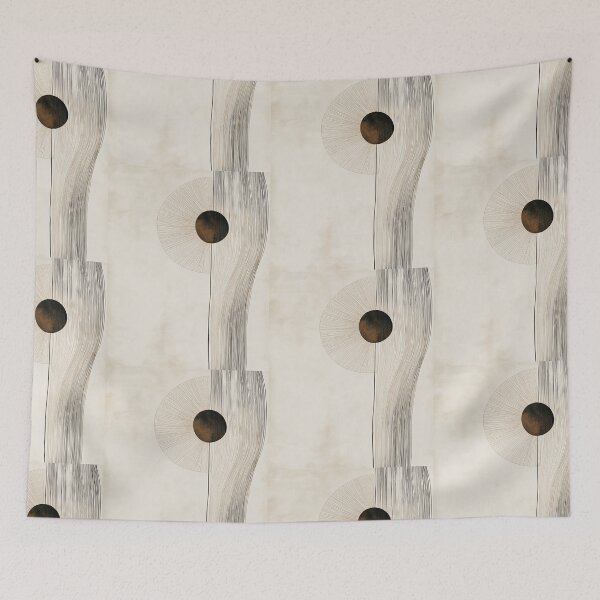 Item preview, Wabi sabi and japandi inspired abstract flow of lines designed and sold by filigreedigital.
