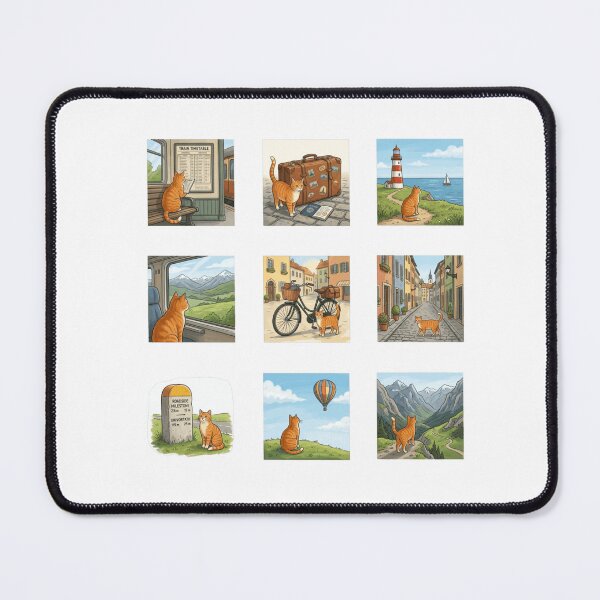 Item preview, Travel Orange Tabby Cat Wanderlust Adventure Sticker Art designed and sold by mood-draftsman.