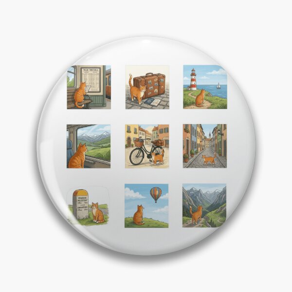 Item preview, Travel Orange Tabby Cat Wanderlust Adventure Sticker Art designed and sold by mood-draftsman.