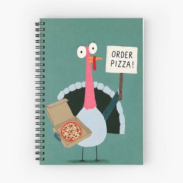 Item preview, Thanksgiving Turkey Says Order Pizza for a Fun Holiday Feast with Cartoon Humor and Italian Flavor designed and sold by OlfactoART Studio.