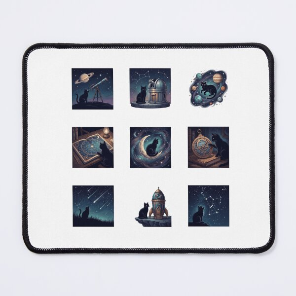 Item preview, Celestial Black Cat Astronomy Space Cosmic Sticker Art designed and sold by mood-draftsman.