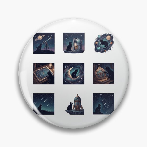 Item preview, Celestial Black Cat Astronomy Space Cosmic Sticker Art designed and sold by mood-draftsman.