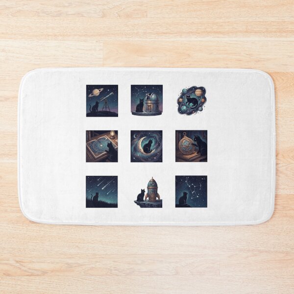 Item preview, Celestial Black Cat Astronomy Space Cosmic Sticker Art designed and sold by mood-draftsman.
