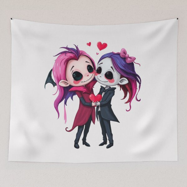 Item preview, Cute Chibi Gothic Wedding Couple - Emo Vampire Love Art designed and sold by ERODED SELF.