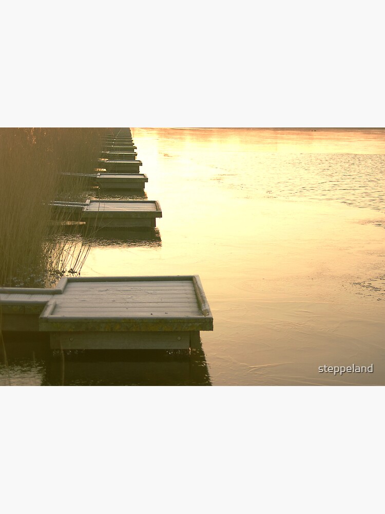 Thumbnail 3 of 3, Photographic Print, Fisher platforms in winter evening light designed and sold by steppeland.