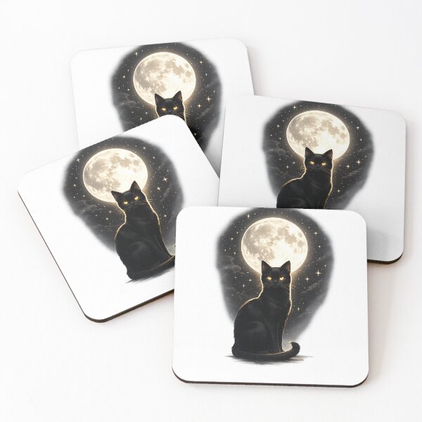 Item preview, Mystic Black Cat Under the Moon designed and sold by Incermshop.