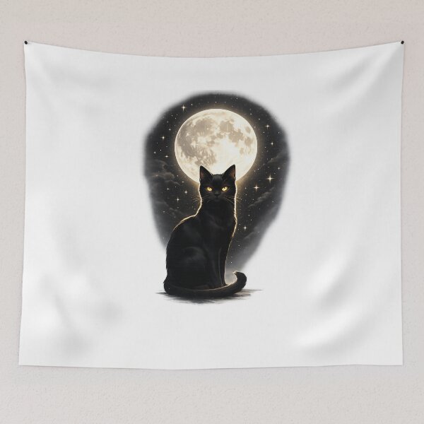 Item preview, Mystic Black Cat Under the Moon designed and sold by Incermshop.