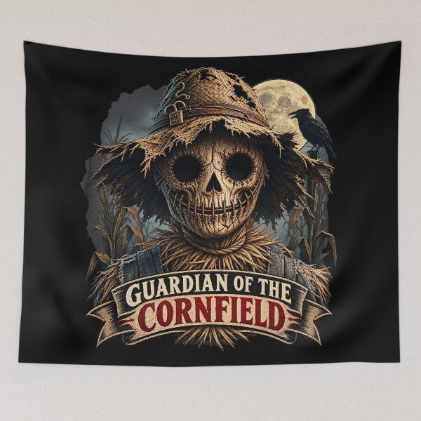 Item preview, Guardian of the Cornfield - Scary Scarecrow Halloween Skull designed and sold by thirtyonestars.