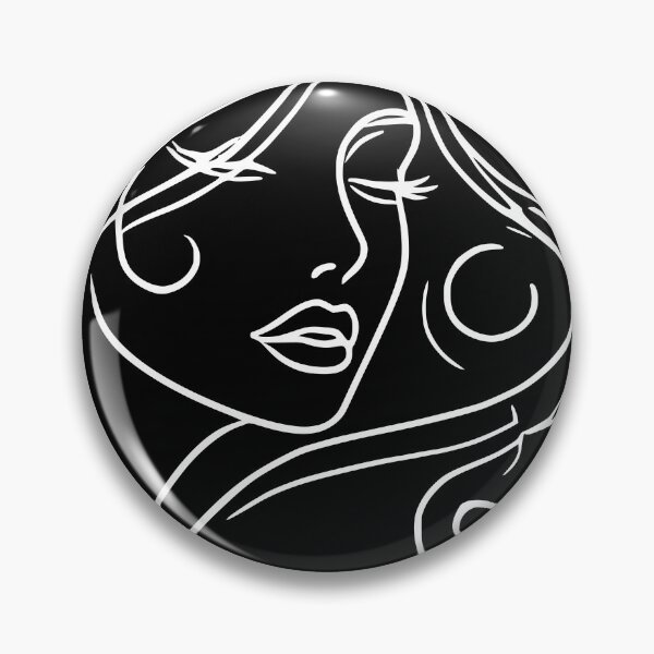 Item preview, Dreamy Girl Face Minimalist Art Black White 1 Shapes Mania designed and sold by Shapes-Mania.