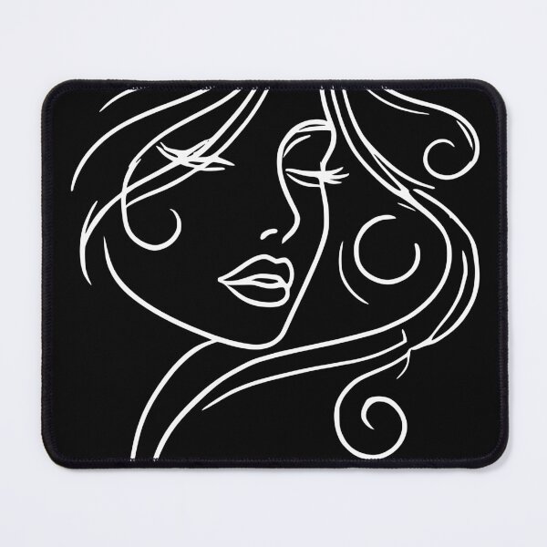 Item preview, Dreamy Girl Face Minimalist Art Black White 1 Shapes Mania designed and sold by Shapes-Mania.
