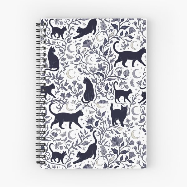 Item preview, Celestial Black Cat Moon Botanical Gothic Pattern Art designed and sold by mood-draftsman.