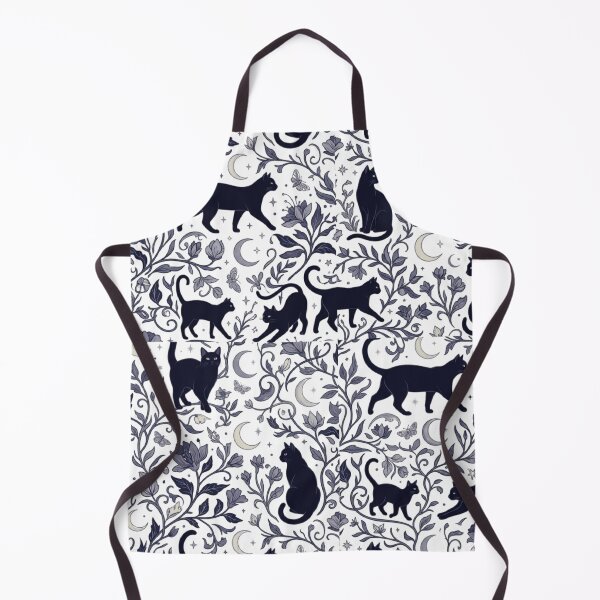 Item preview, Celestial Black Cat Moon Botanical Gothic Pattern Art designed and sold by mood-draftsman.